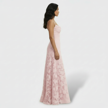 Women's Floral Open Back Long Party Dress