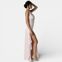 Long Satin Dress with Open Back and Slit