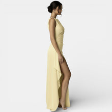 Long Satin Dress with Open Back and Slit
