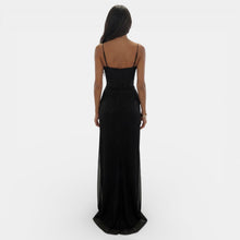 Women's Long V-Neck Party Dress with Slit