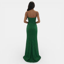 Women's Long V-Neck Party Dress with Slit