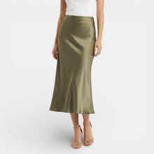 Women's High Waist Satin Skirt