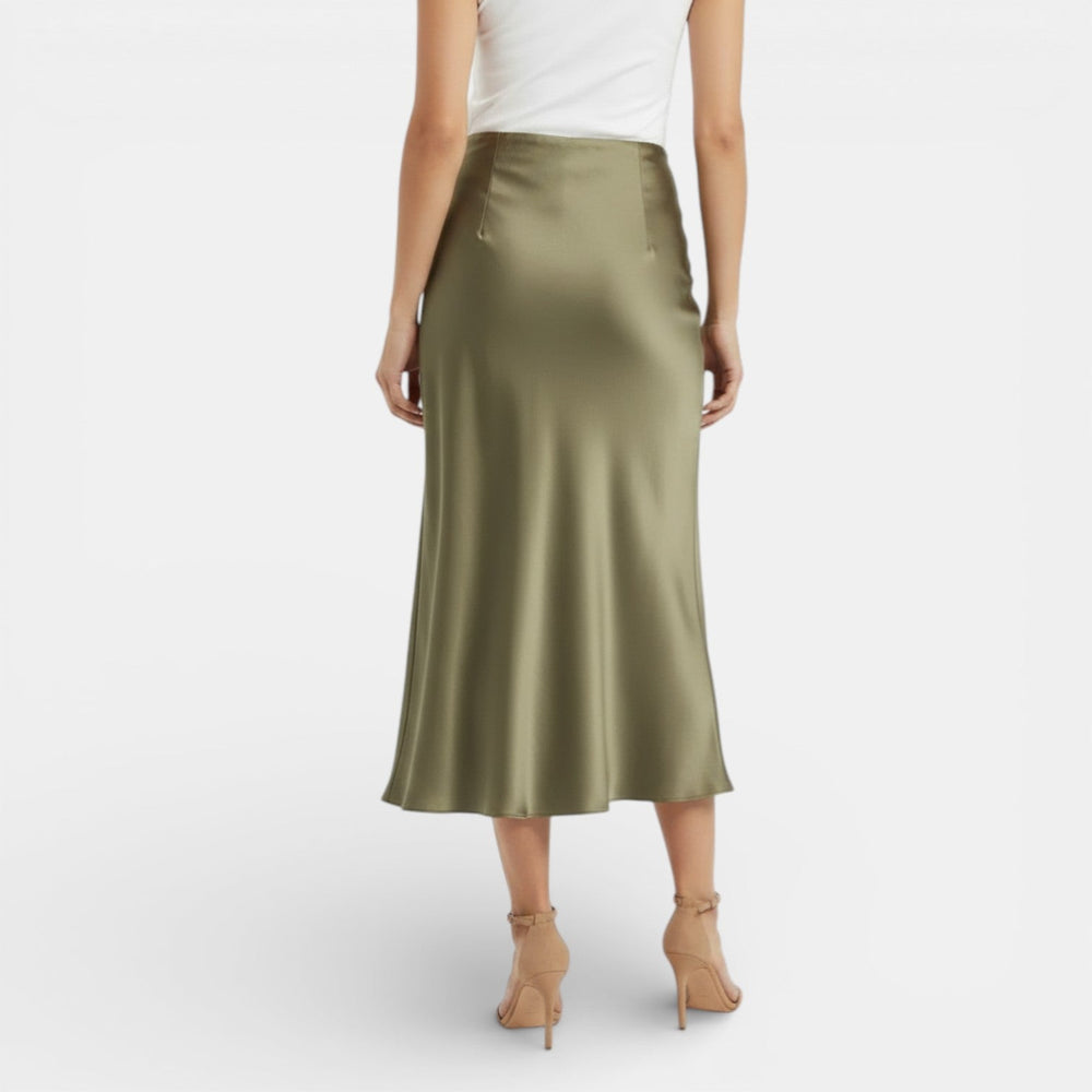 Women's High Waist Satin Skirt