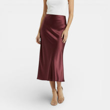 Women's High Waist Satin Skirt