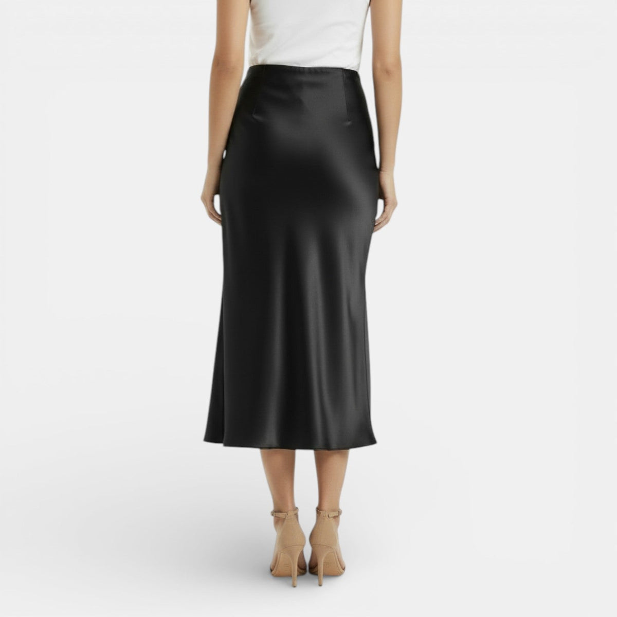 Women's High Waist Satin Skirt
