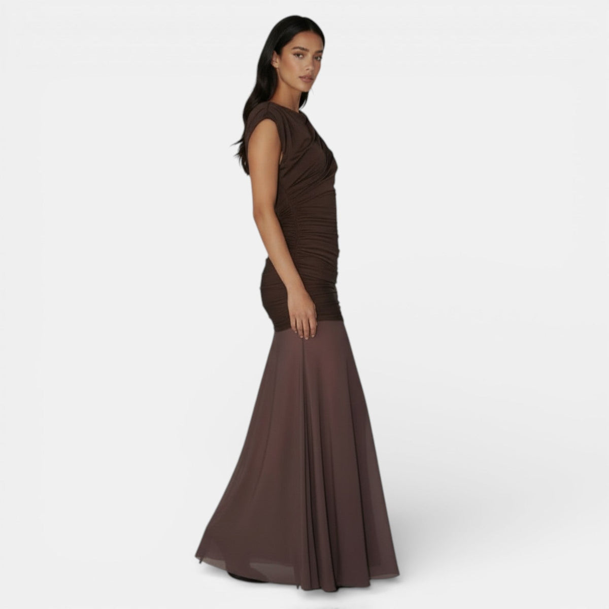 Irregular Long Mesh Dress