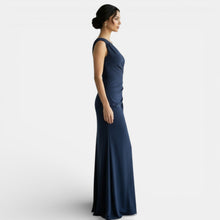 One-Shoulder Pleated Evening Gown