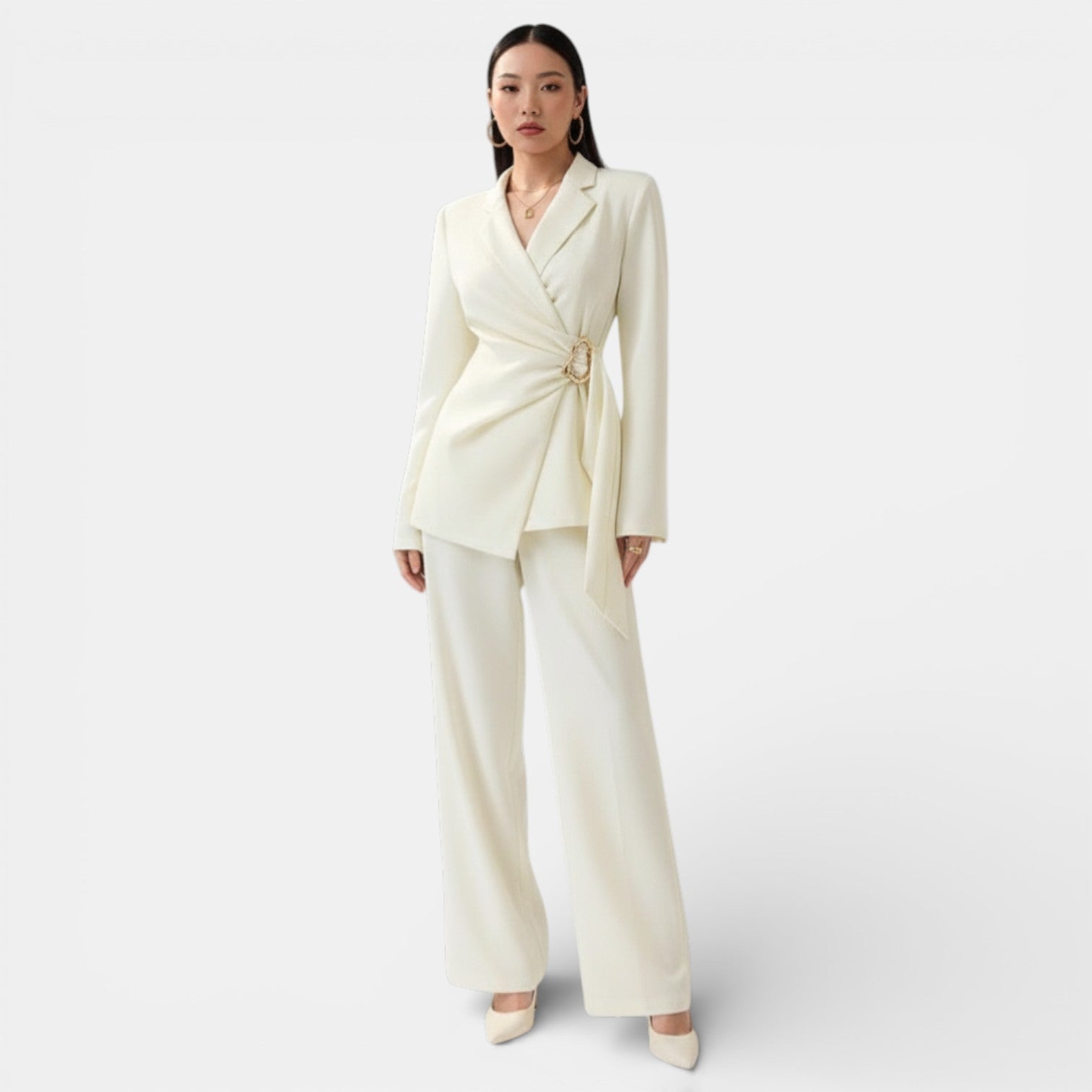 Women's Lace-up Blazer Suit Set