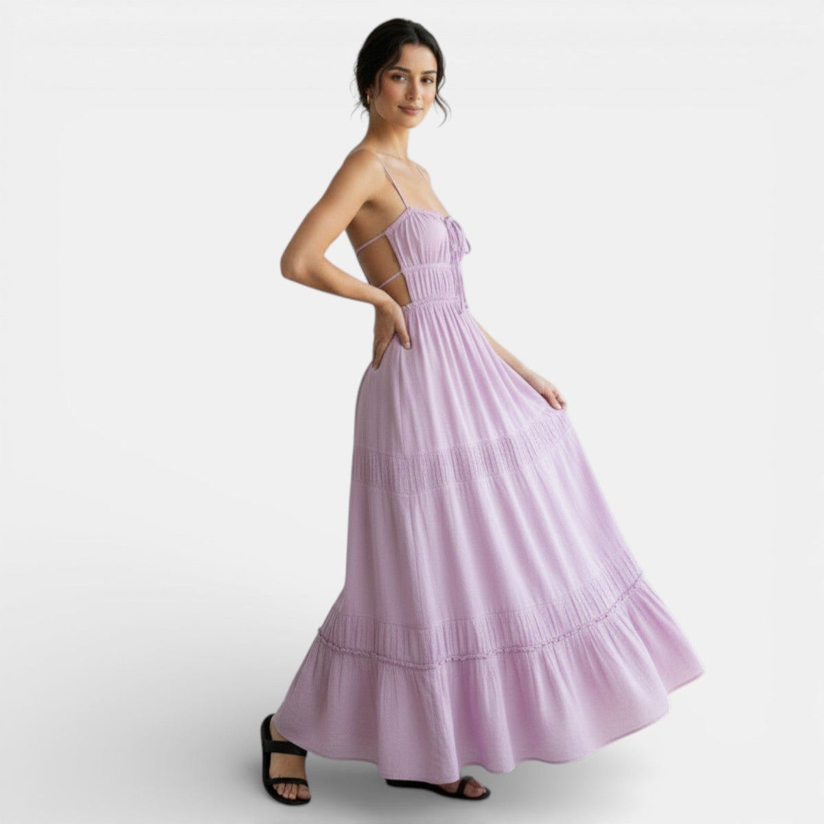 Backless Maxi Dress with Straps
