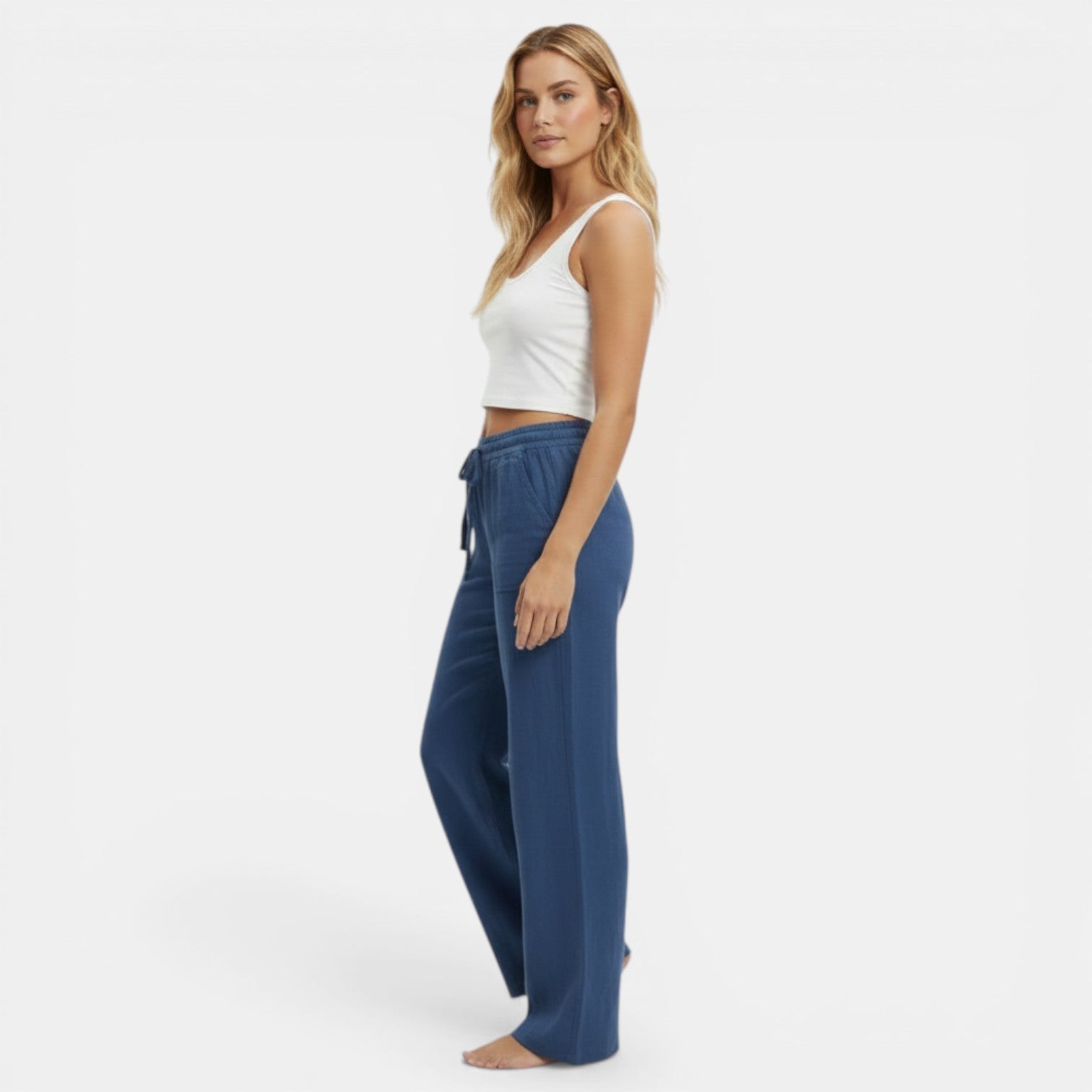 Women's Wide-Leg Linen Pants