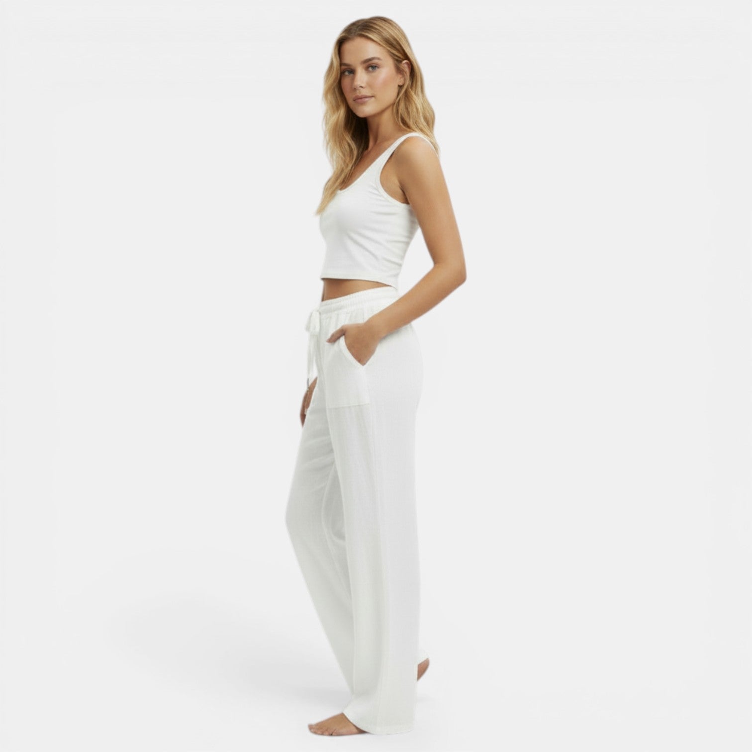 Women's Wide-Leg Linen Pants