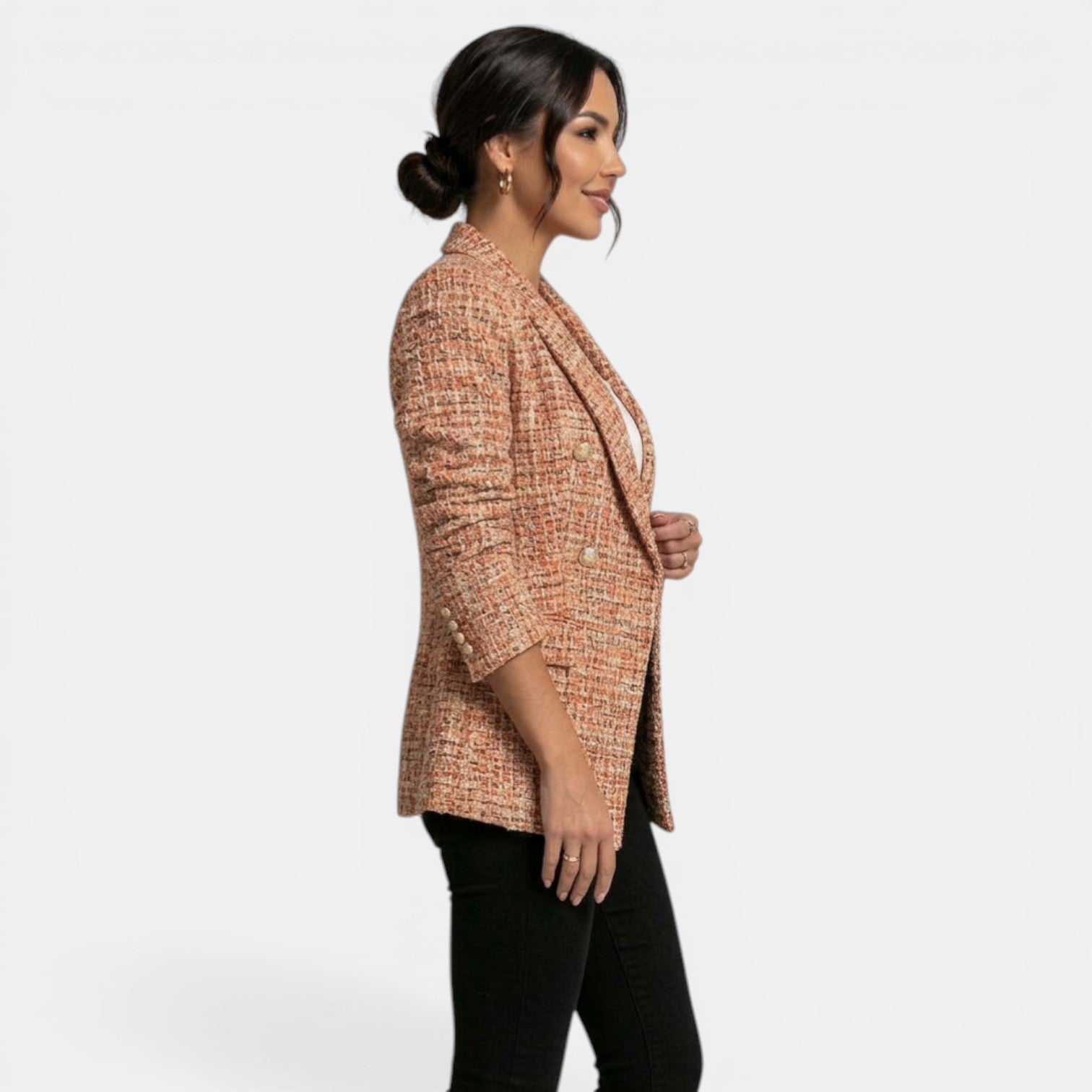 Women's Double-Breasted Printed Blazer Coat