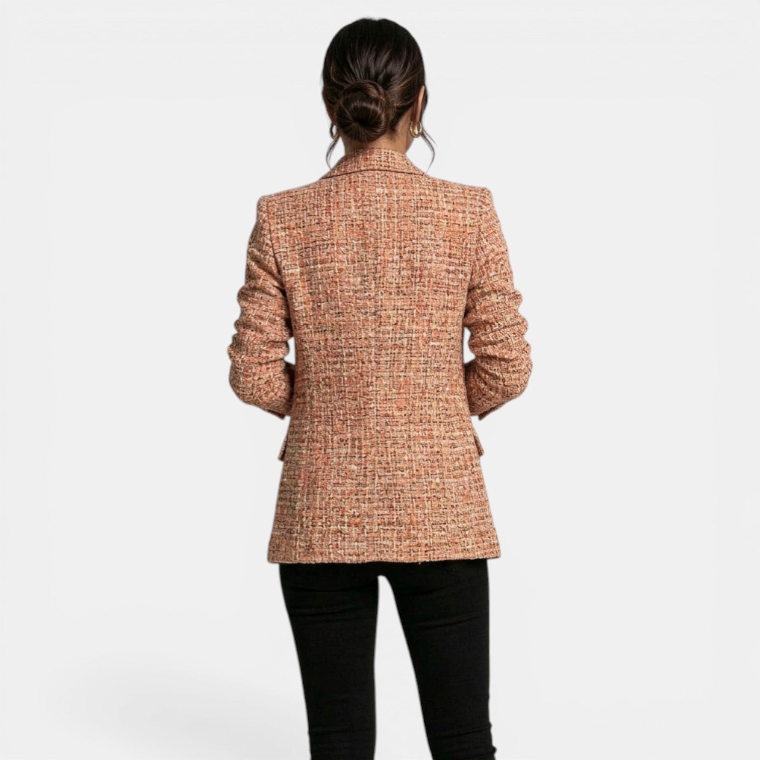 Women's Double-Breasted Printed Blazer Coat