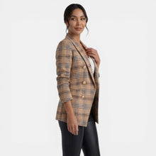 Women's Double-Breasted Printed Blazer Coat