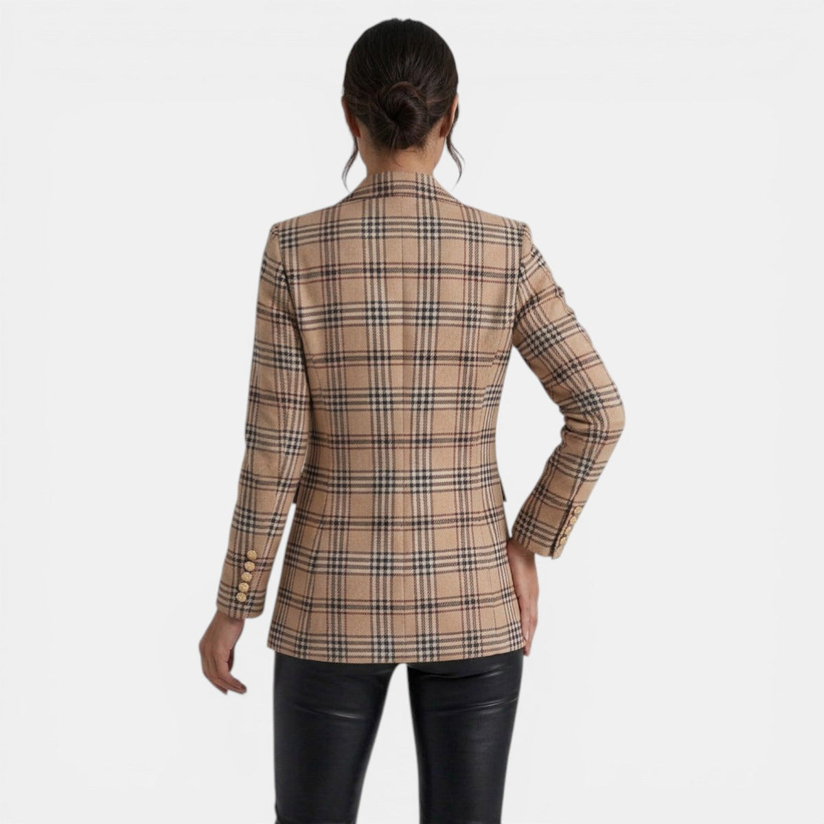 Women's Double-Breasted Printed Blazer Coat
