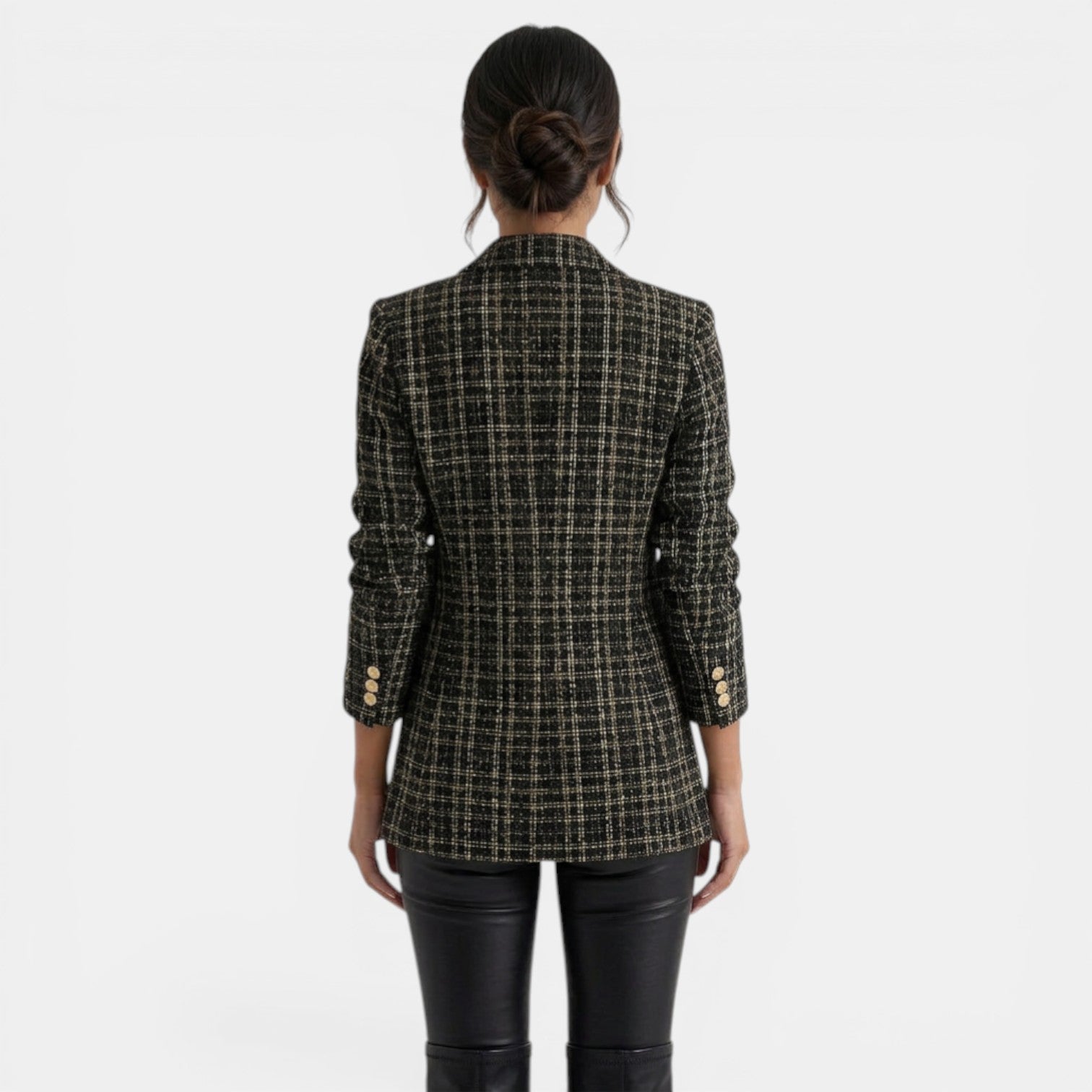Women's Double-Breasted Printed Blazer Coat