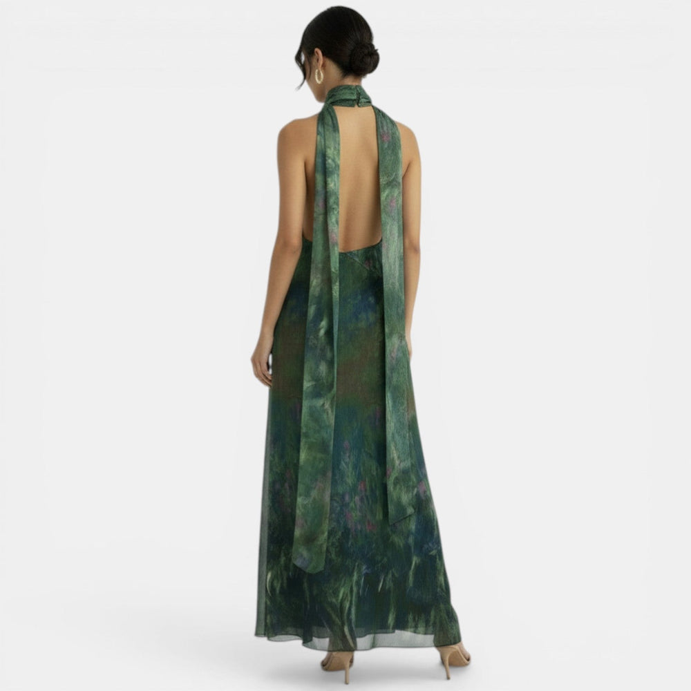 Halter Tie Backless Dress