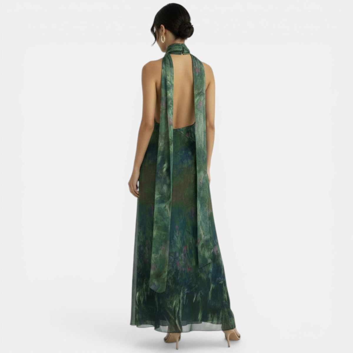 Halter Tie Backless Dress