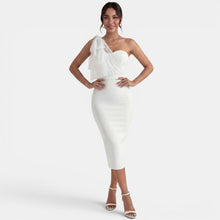 One Shoulder Party Midi Dress
