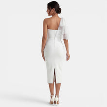 One Shoulder Party Midi Dress