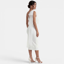 One Shoulder Party Midi Dress