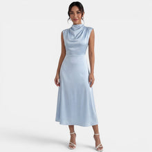 Women's Elegant High Neck Midi Dress