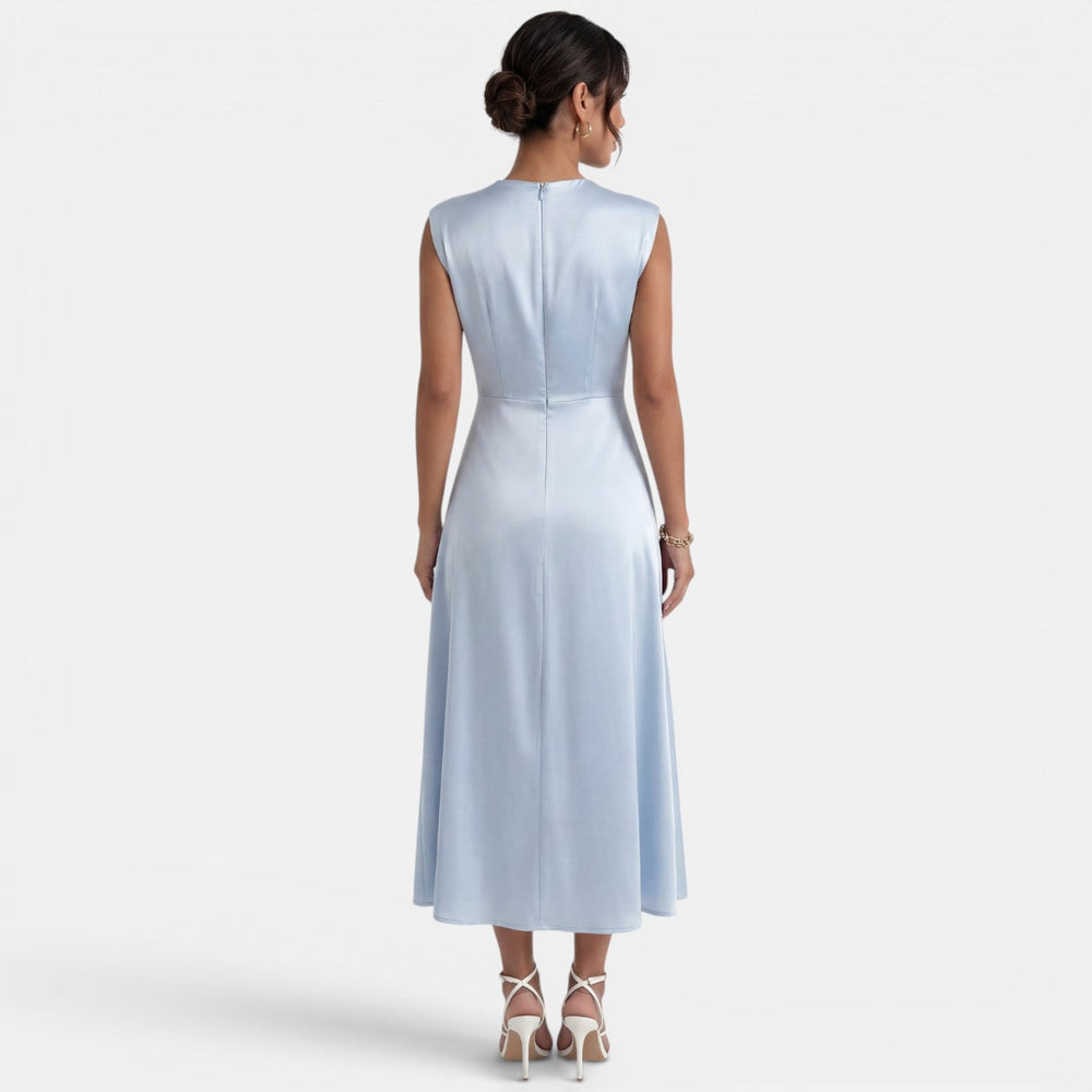 Women's Elegant High Neck Midi Dress