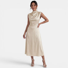Women's Elegant High Neck Midi Dress