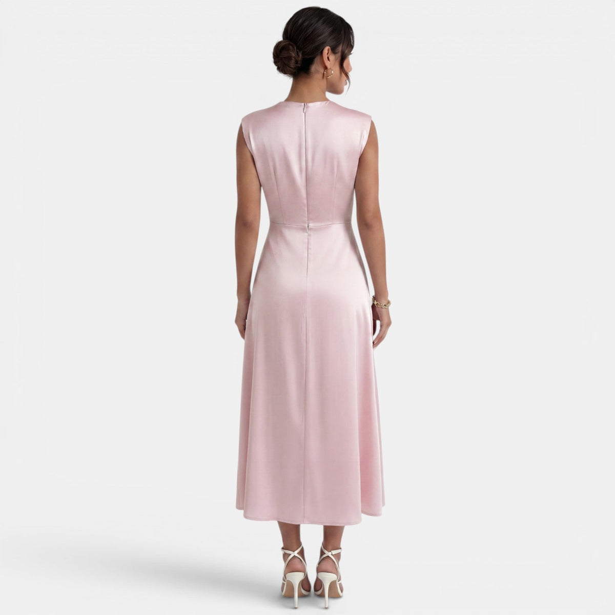 Women's Elegant High Neck Midi Dress