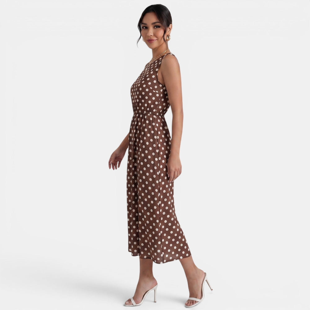 Women's Summer Polka Dot Midi Dress