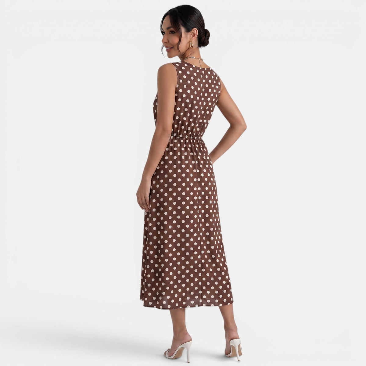Women's Summer Polka Dot Midi Dress