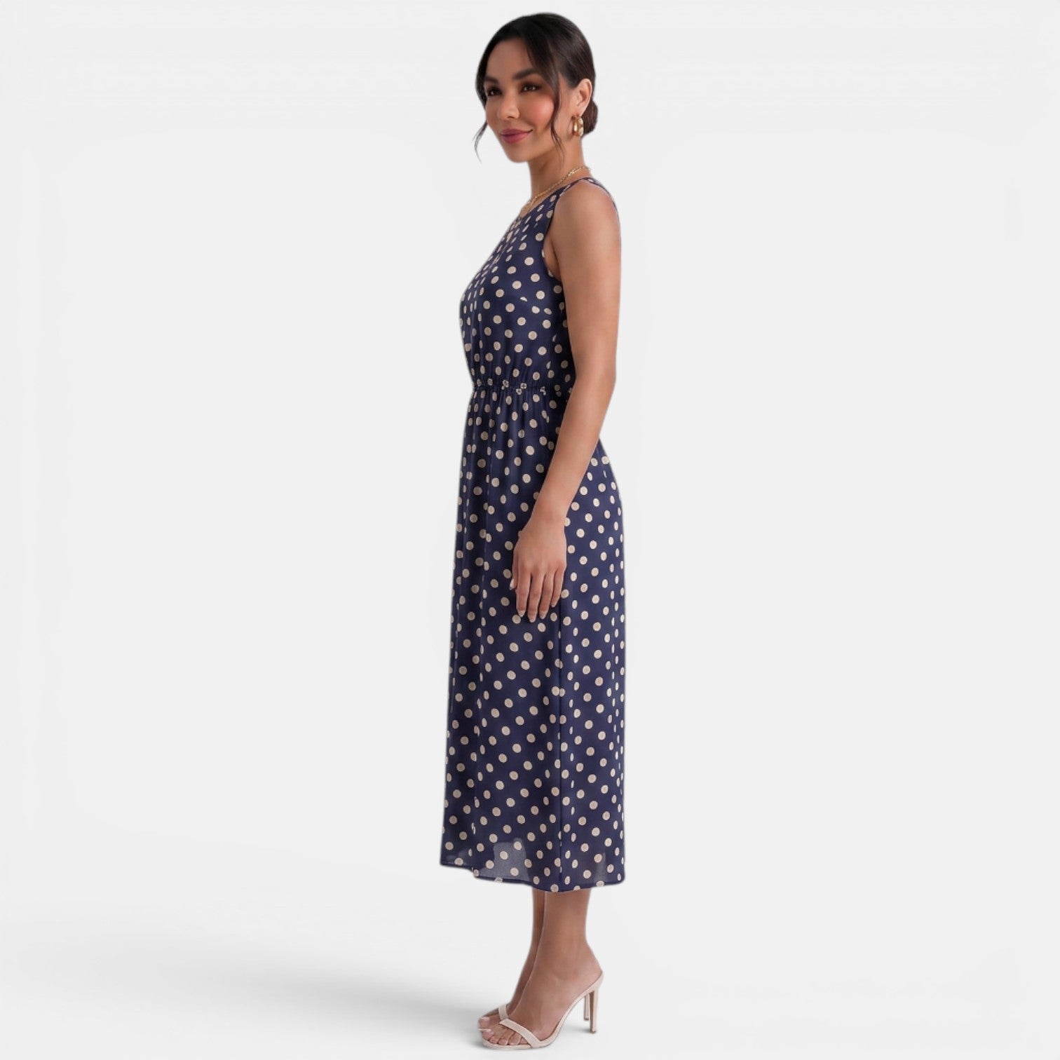 Women's Summer Polka Dot Midi Dress