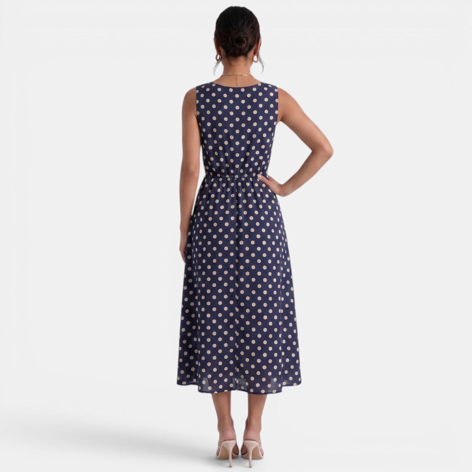 Women's Summer Polka Dot Midi Dress