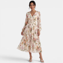 Elegant Floral Midi Dress for Women