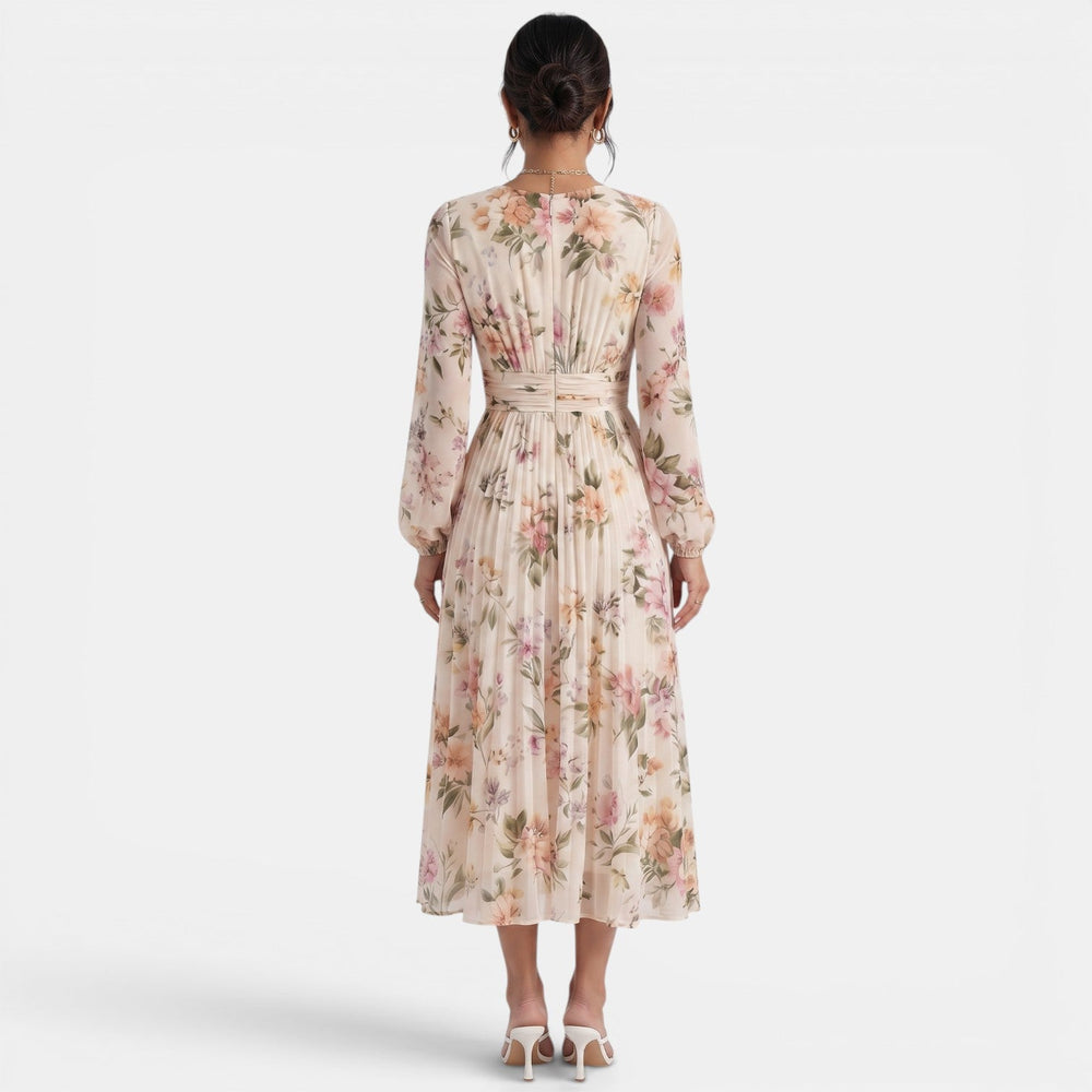 Elegant Floral Midi Dress for Women