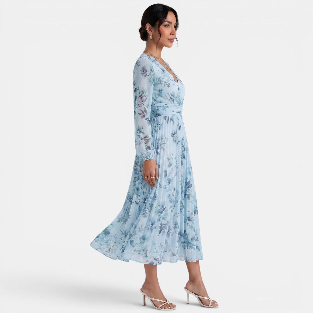 Elegant Floral Midi Dress for Women