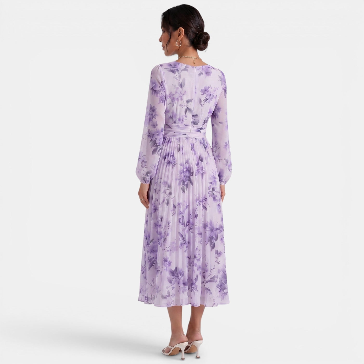Elegant Floral Midi Dress for Women
