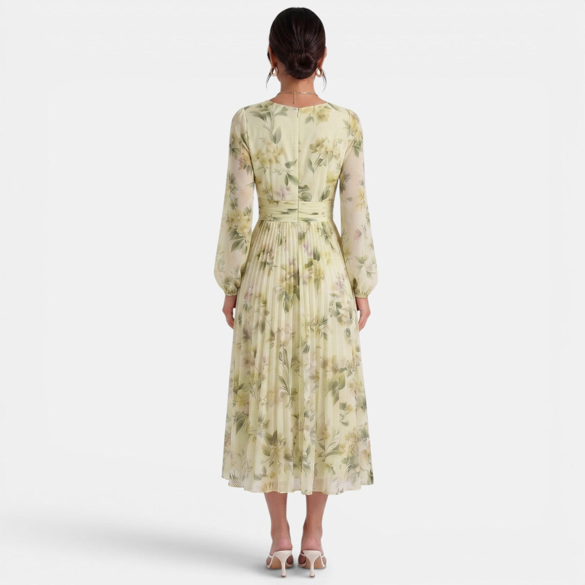 Elegant Floral Midi Dress for Women