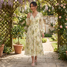 Elegant Floral Midi Dress for Women