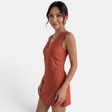 Women's V-Neck Linen Summer Mini Dress