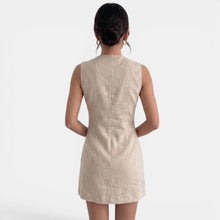 Women's V-Neck Linen Summer Mini Dress
