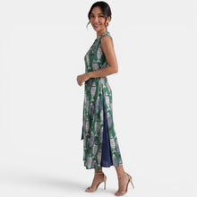 Women's Summer Green Linen Midi Dress