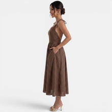 Summer A-Line Linen Midi Dress