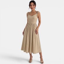 Summer A-Line Linen Midi Dress