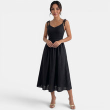 Summer A-Line Linen Midi Dress