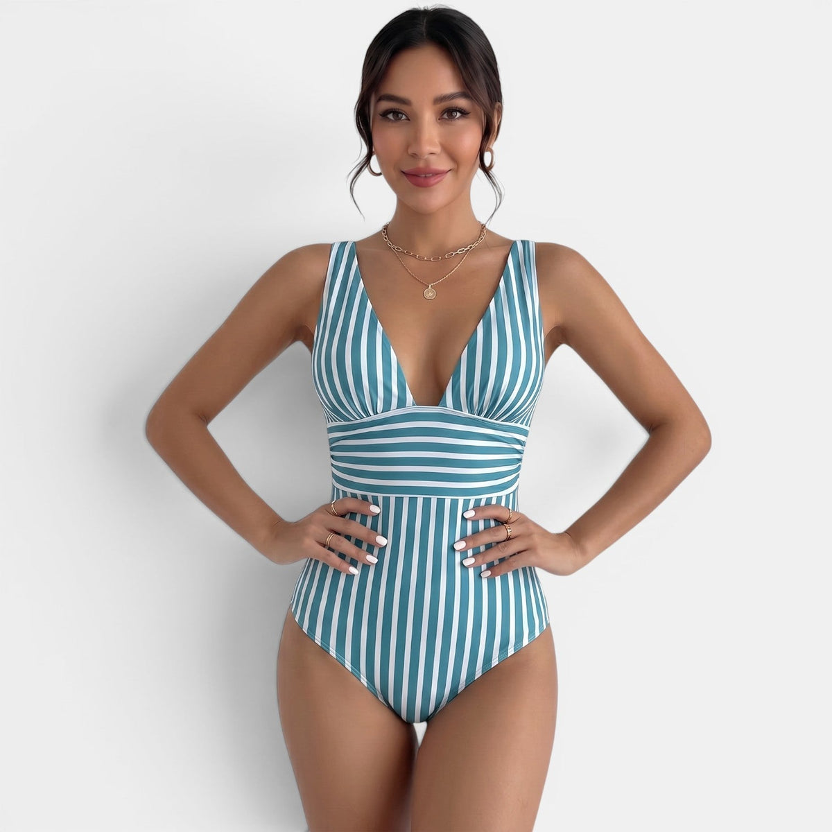 Women's Tummy Control V-Neck Swimsuit
