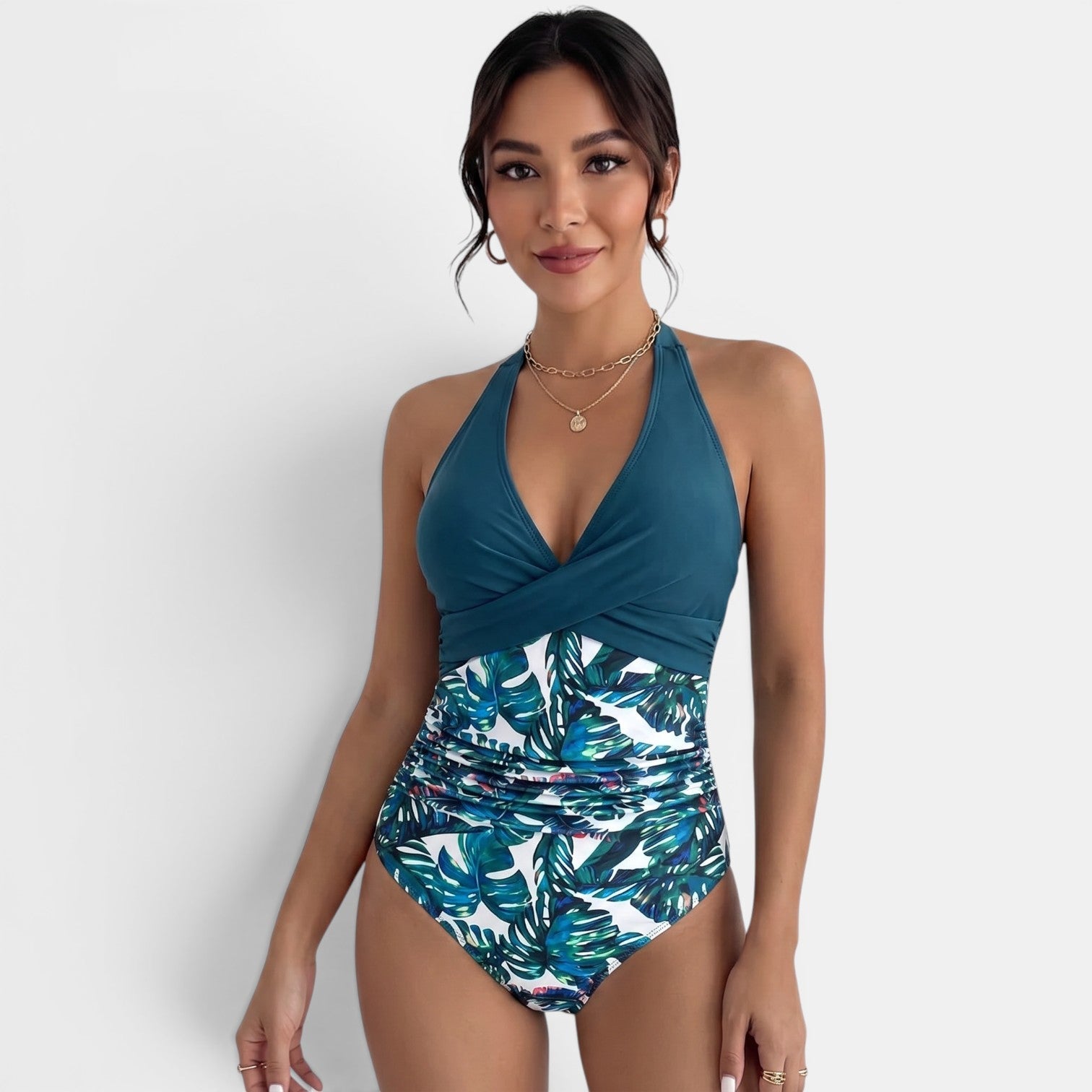 Women's Halter Neck Tummy Control Swimsuit