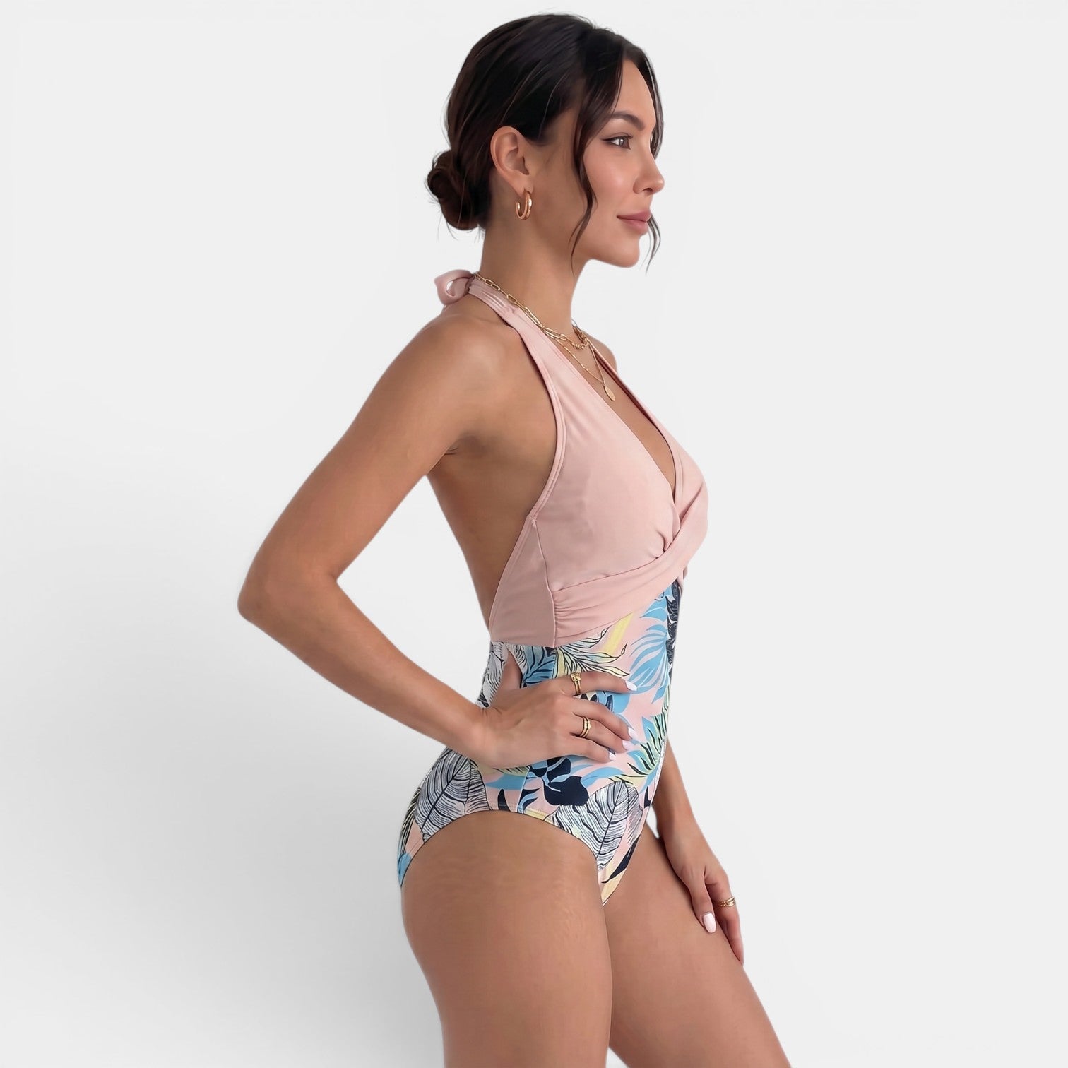 Women's Halter Neck Tummy Control Swimsuit