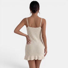 Short Knit Beach Dress Beige
