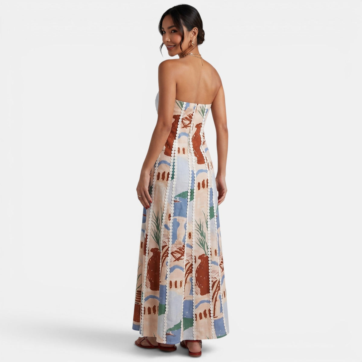 Multicolour Lace Long Summer Dress